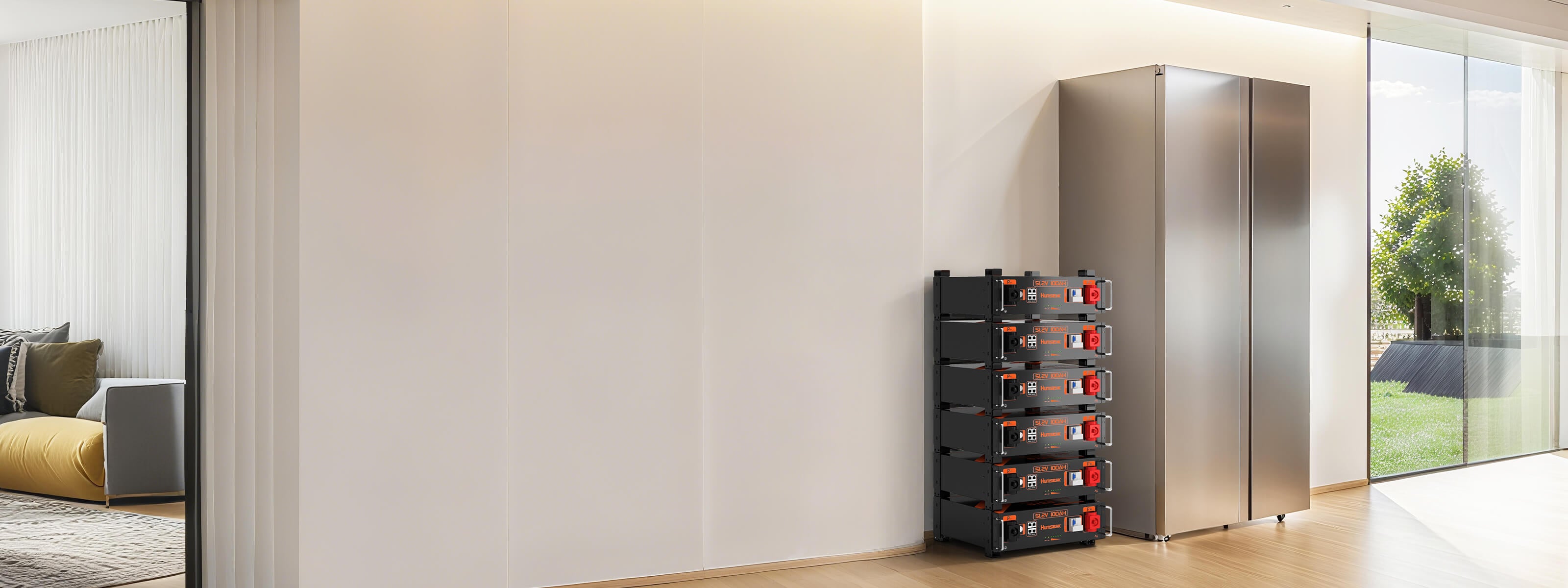 Humsienk 51.2V 100Ah Server Rack Battery 3U Chassis Banner PC