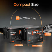 Humsienk ORIGIN 12V 314Ah Mini LiFePO4 Batterie mit Bluetooth (100A BMS)