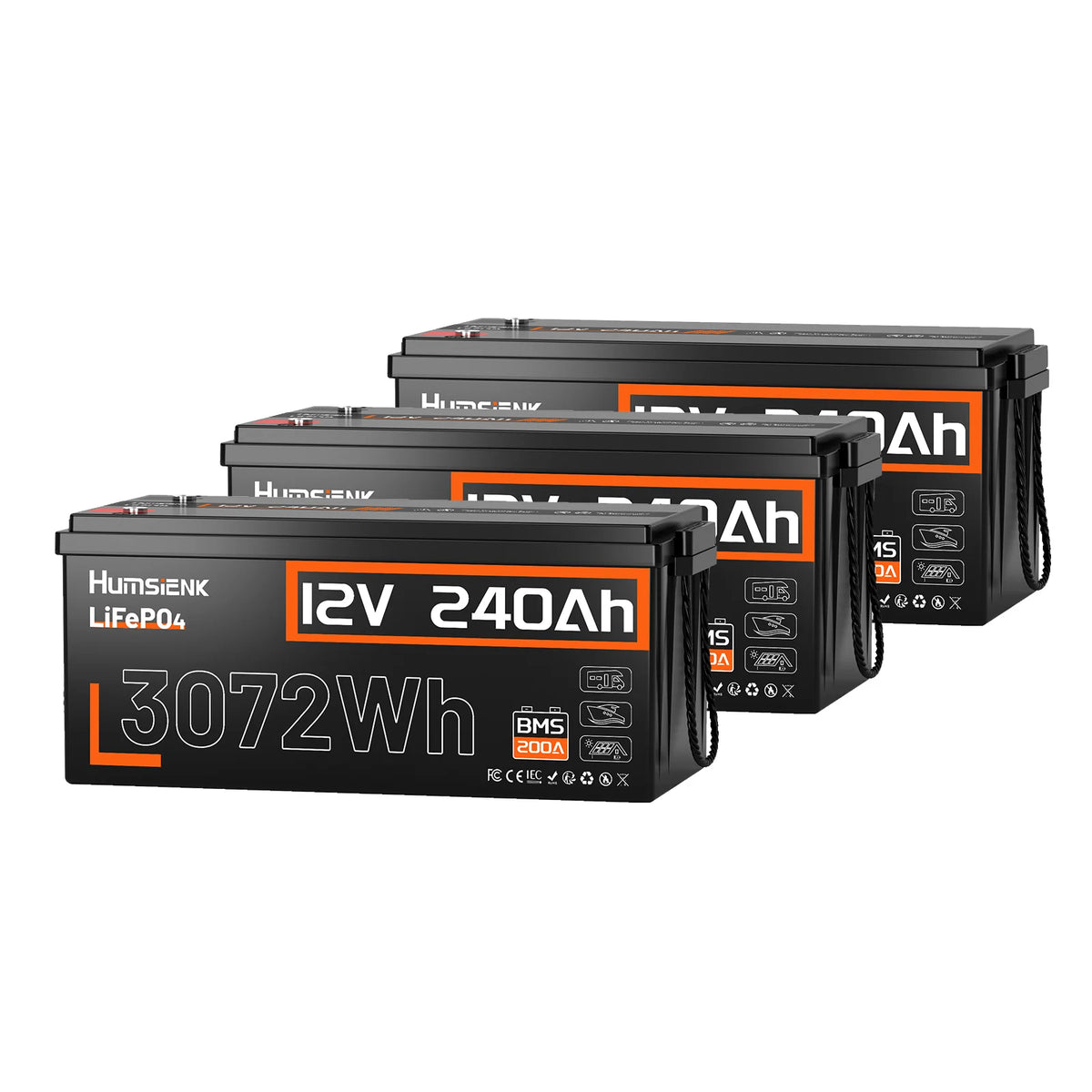 Baterie Humsienk ORIGIN 12V 200Ah LiFePO4 (100A/200A BMS)