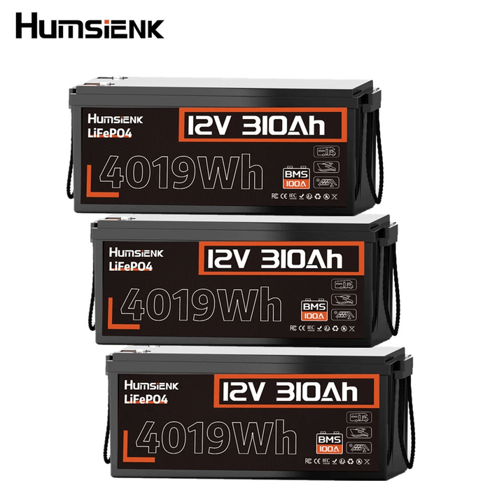 3 units Humsienk 12V 310Ah LiFePO4 Battery