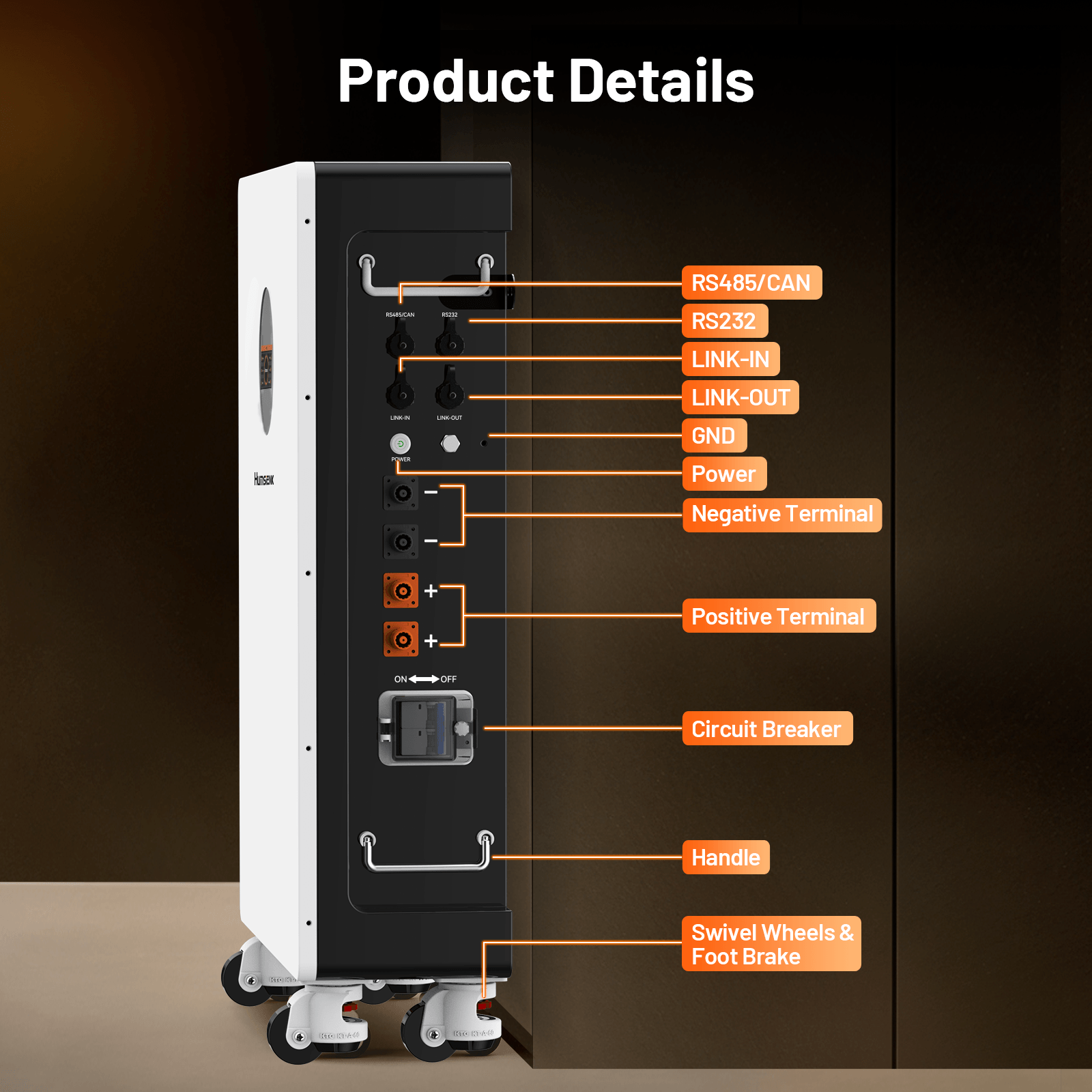 48V-300Ah-Wall-Mounted-Bluetooth-LiFePO4-Battery-Product-Details-Terminals