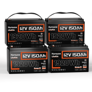 4 units Humsienk 12V 150Ah LiFePO4 Bluetooth Battery 110 BMS