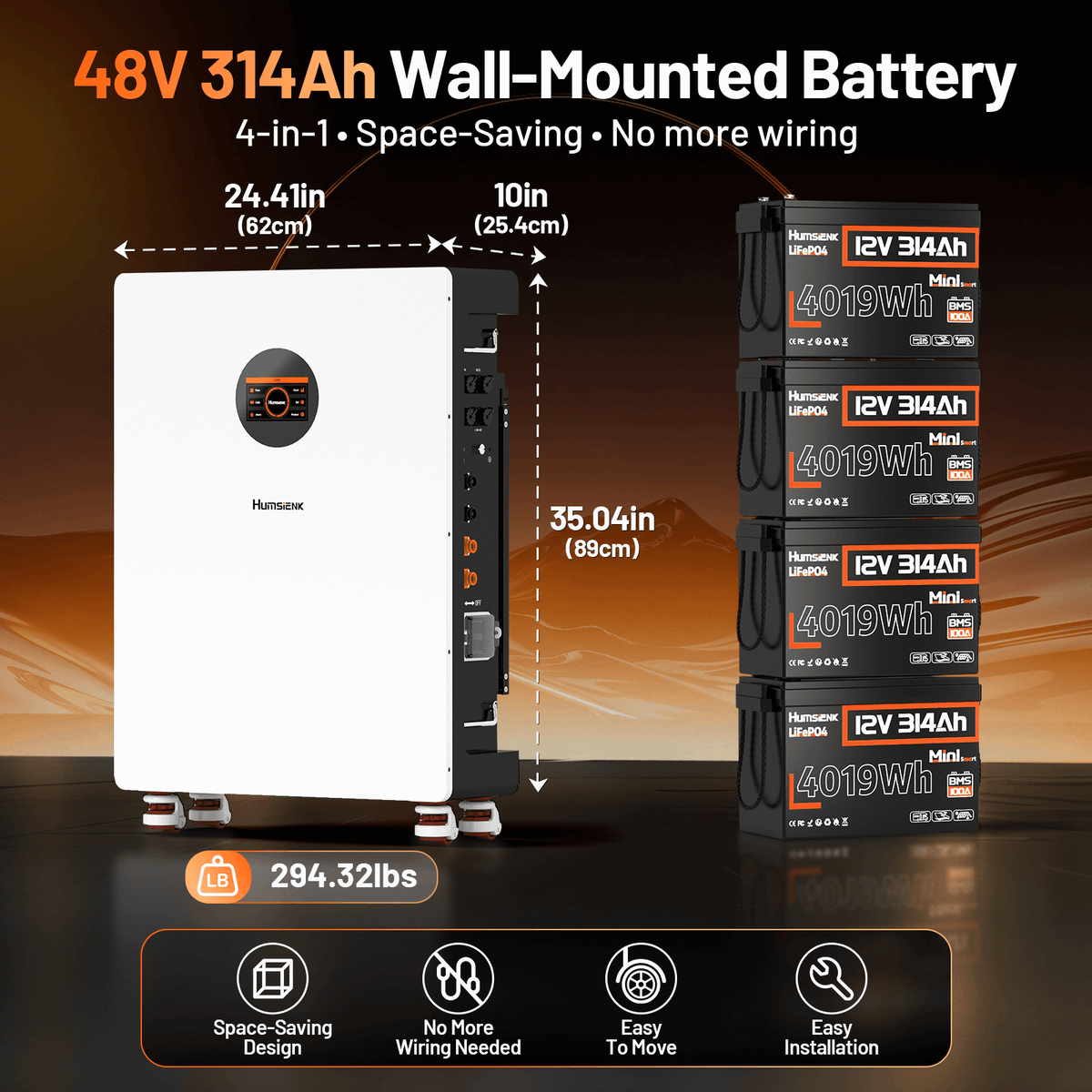 51.2V_314Ah_Wall_Mounted_LiFePO4_Lithium_Battery_in_a_4_in_1_Space_Saving_Design