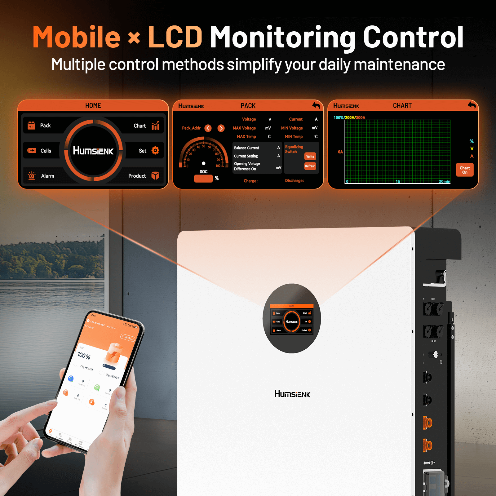 51.2V_314Ah_Wall_Mounted_LiFePO4_Lithium_Battery_with_Mobile_App_and_LCD_Monitoring