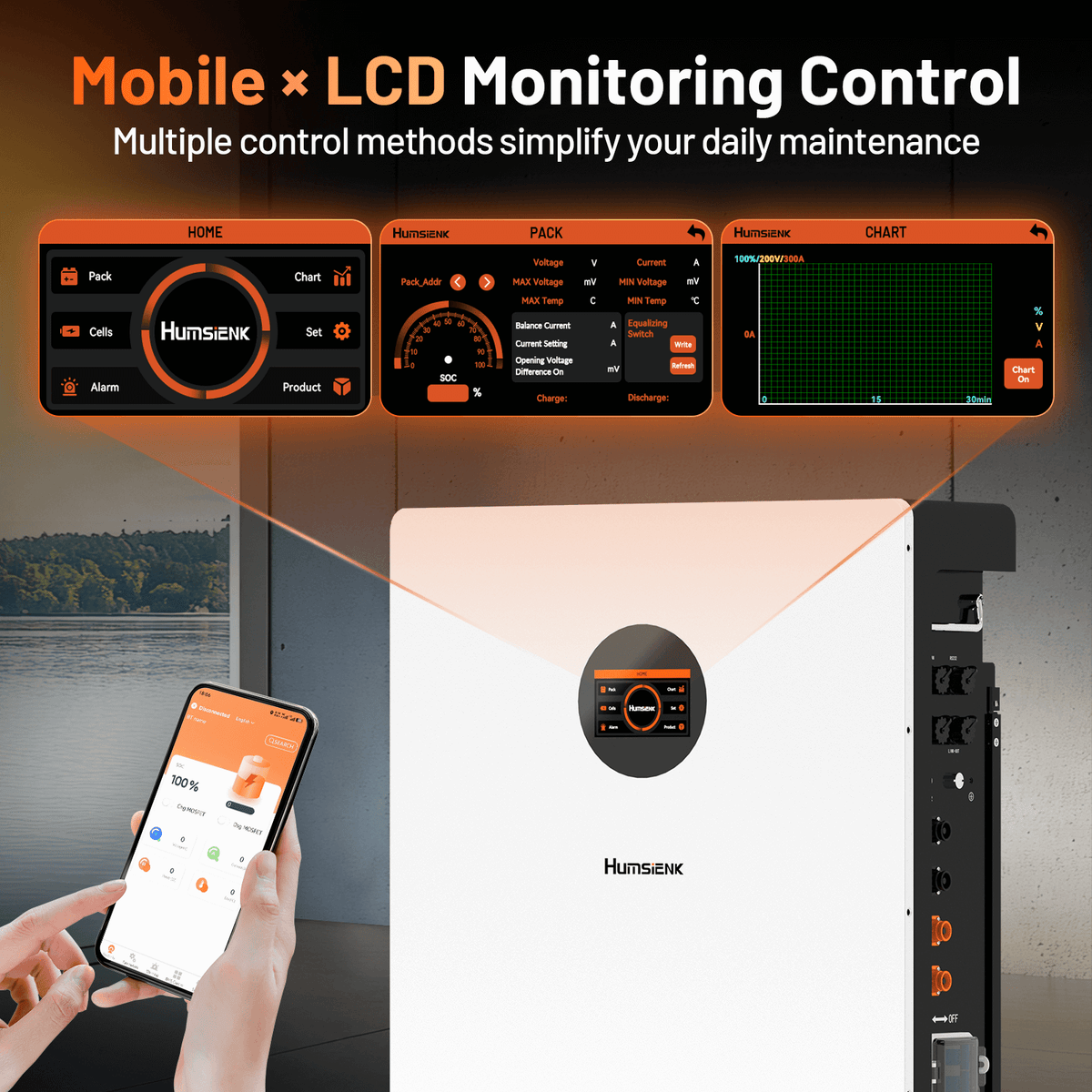 51.2V_314Ah_Wall_Mounted_LiFePO4_Lithium_Battery_with_Mobile_App_and_LCD_Monitoring