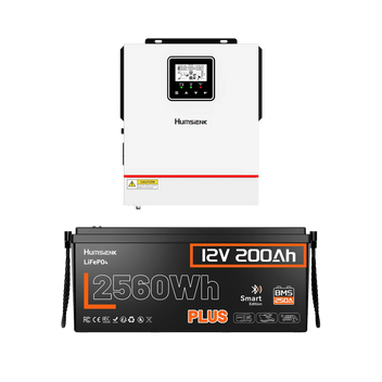 Humsienk 12-V-Wohnmobil- und Off-Grid-Stromversorgungsset – 2,56 kWh LiFePO4-Batterie mit 1000-W-Wechselrichter