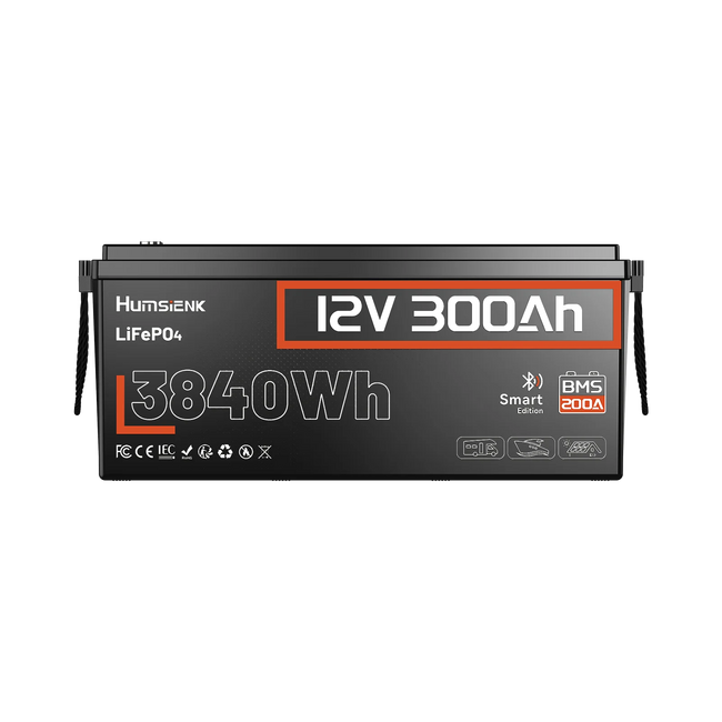 Humsienk_12V_300Ah_Bluetooth_LiFePO4_Battery_with_200A_BMS