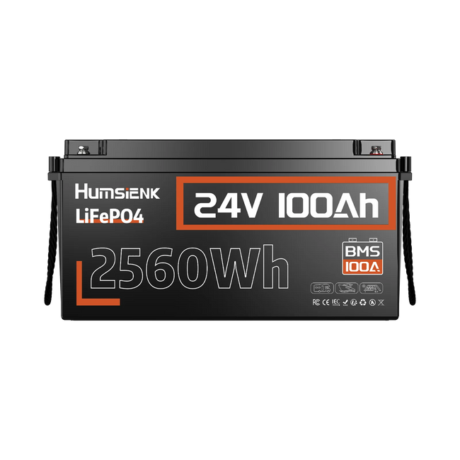 Humsienk 24V LiFePO4 Battery 100Ah, Ideal For Solar Power Storage​, RVs