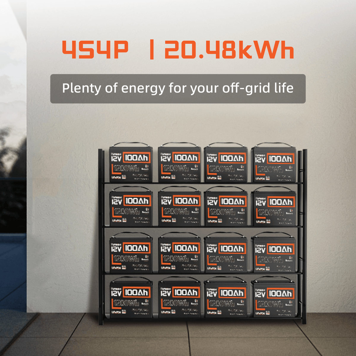 Humsienk 12V 100Ah Bluetooth LiFePO4 Battery 4S4S 20.48kWh