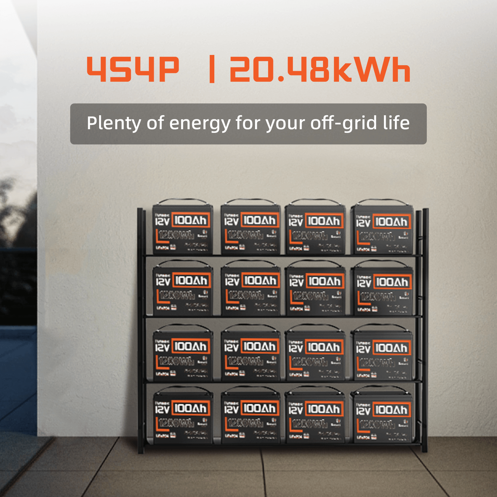 Humsienk 12V 100Ah Bluetooth LiFePO4 Battery 4S4S 20.48kWh