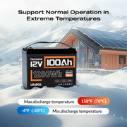 Humsienk 12V 100Ah LiFePO4 Lithium Battery with wide working temperature