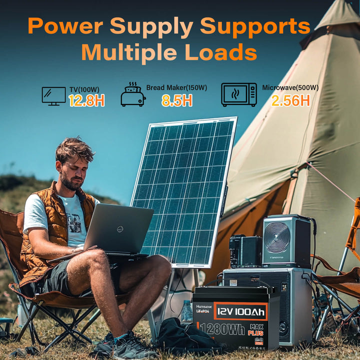 Humsienk 12V 100Ah MAX PLUS LiFePO4 Battery Strong Power Supply
