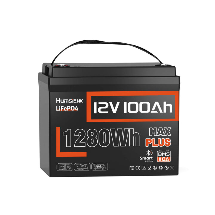 Humsienk 12V 100Ah MAX Plus Bluetooth LiFePO4 Battery
