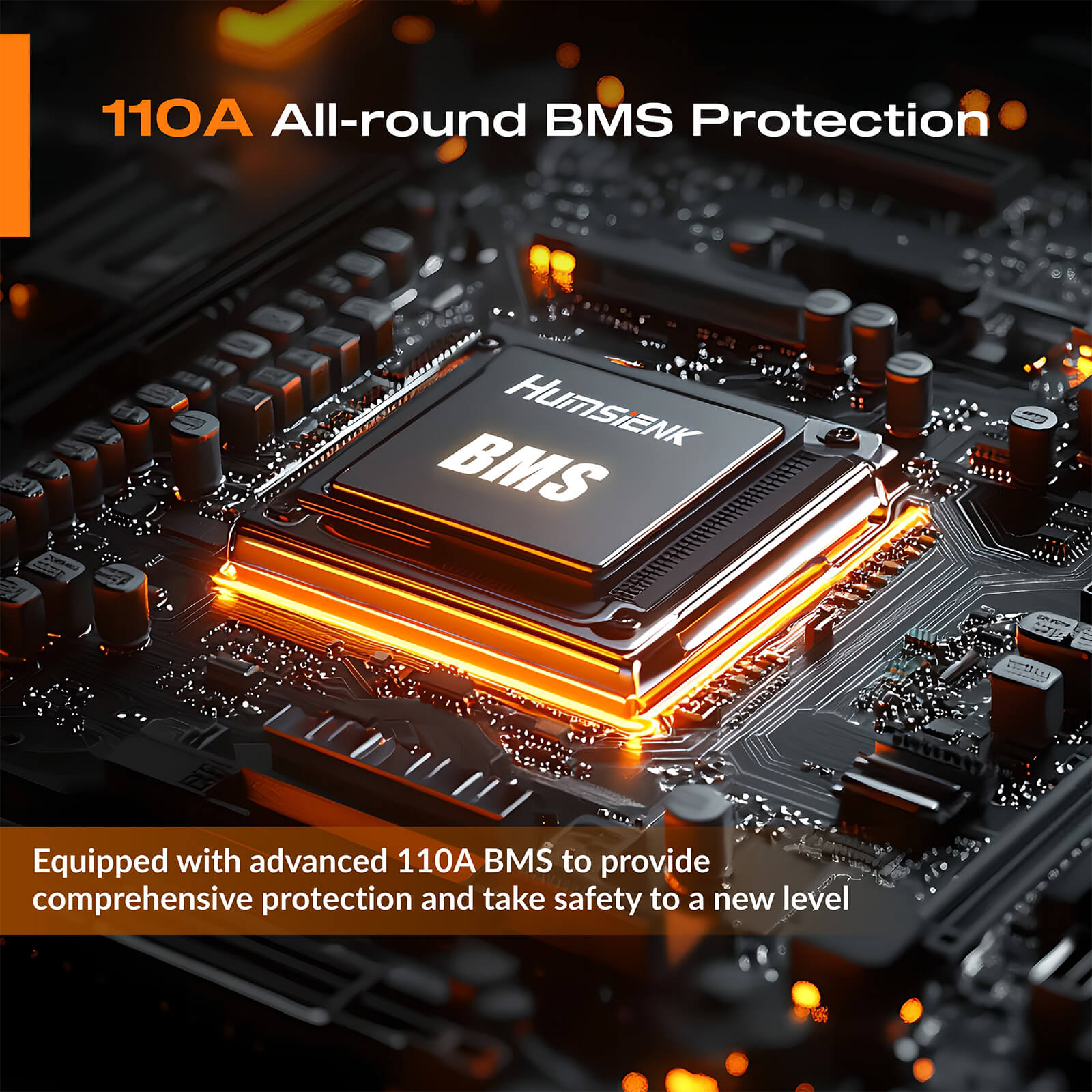 Humsienk 12V 150Ah Bluetooth LiFePO4 110A Powerful BMS Protection