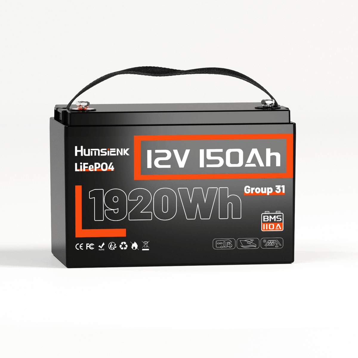 Humsienk 12V 150Ah LiFePO4 Battery