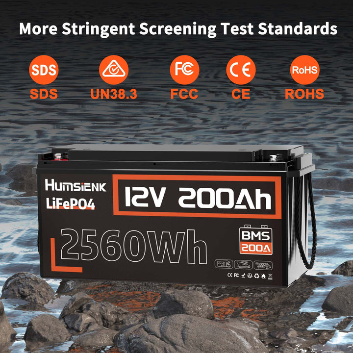 Humsienk 12V 200Ah LiFePO4 Battery SDS UN38.3 FCC CE ROHS
