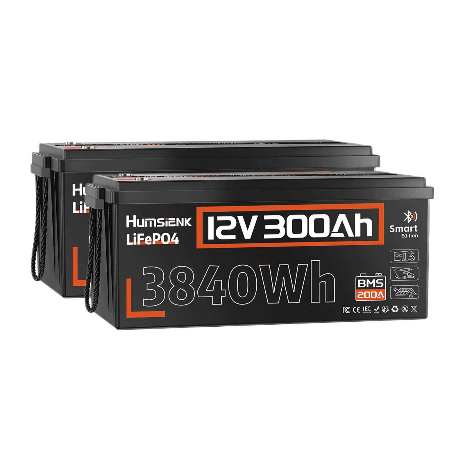 Humsienk_12V_300Ah_Bluetooth_LiFePO4_Battery_with_200A_BMS_-2pack