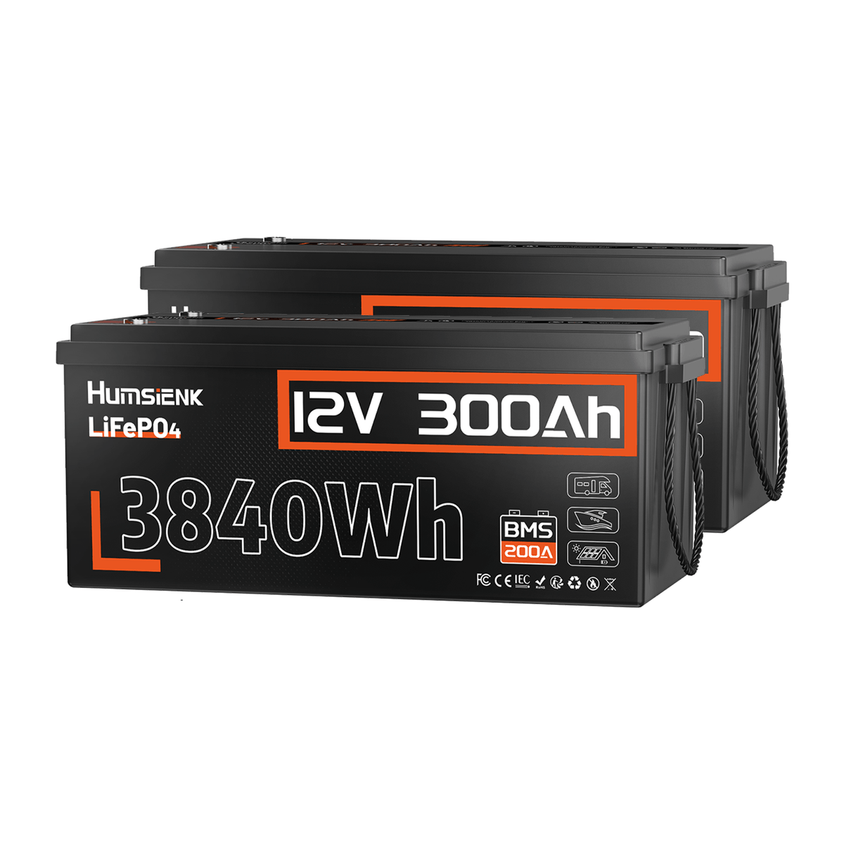 Humsienk_12V_300Ah_LiFePO4_Battery_with_200A_BMS-2_Pack