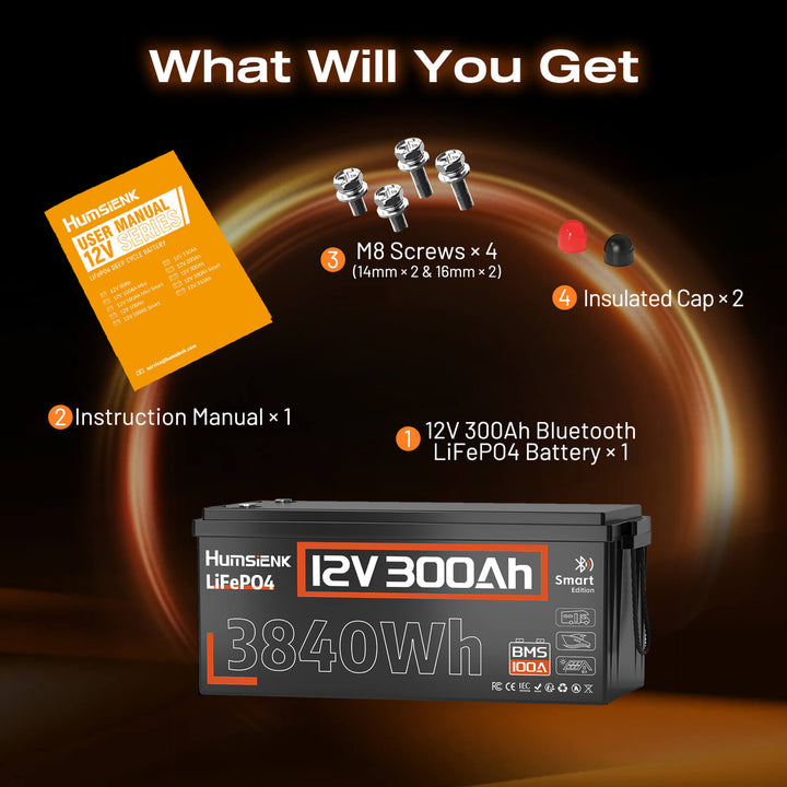 Humsienk 12V 300Ah LiFePO4 Bluetooth Battery What Will You Get