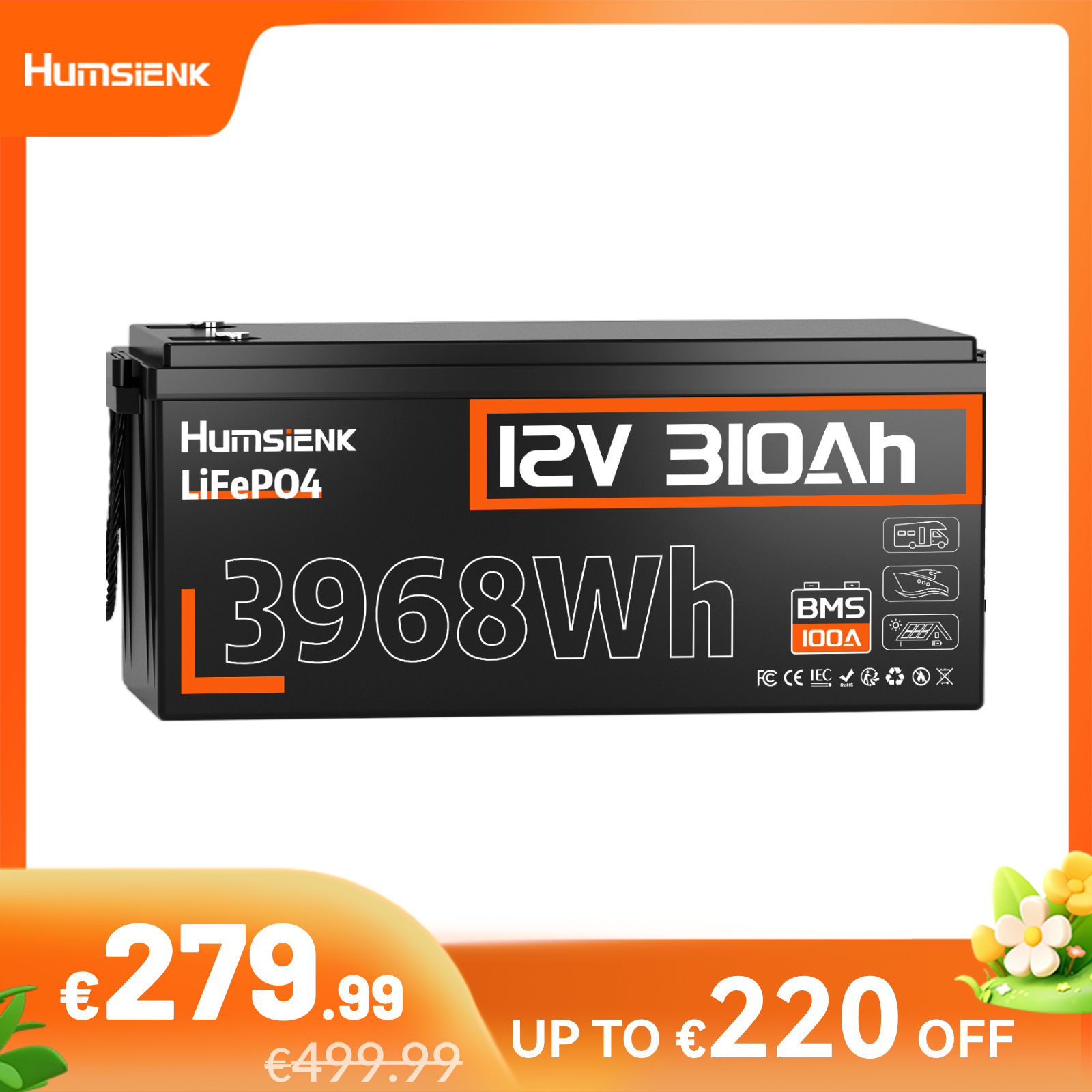 Humsienk_12V_310Ah_LiFePO4_Battery_100_BMS