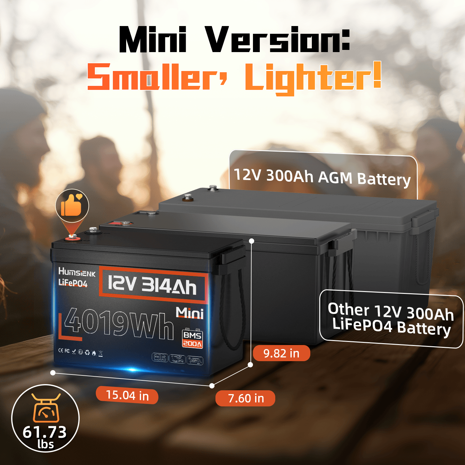 Humsienk_12V_314Ah_200A_BMS_LiFePO4_Battery_with_product_dimensions