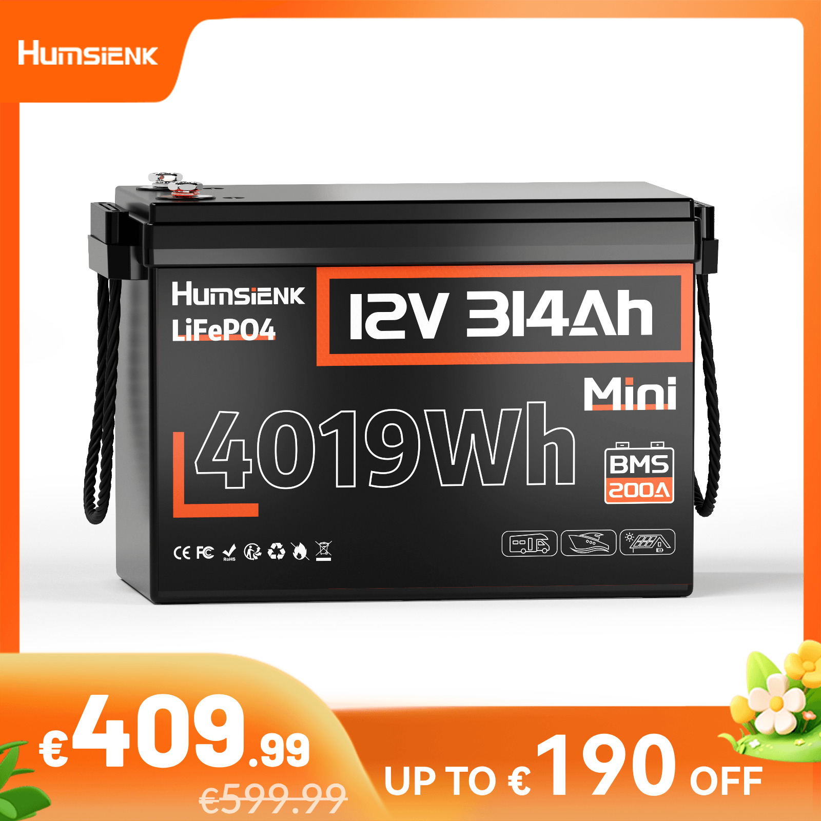 Humsienk_12V_314Ah_Mini_LiFePO4_Battery_200A_BMS_-BT