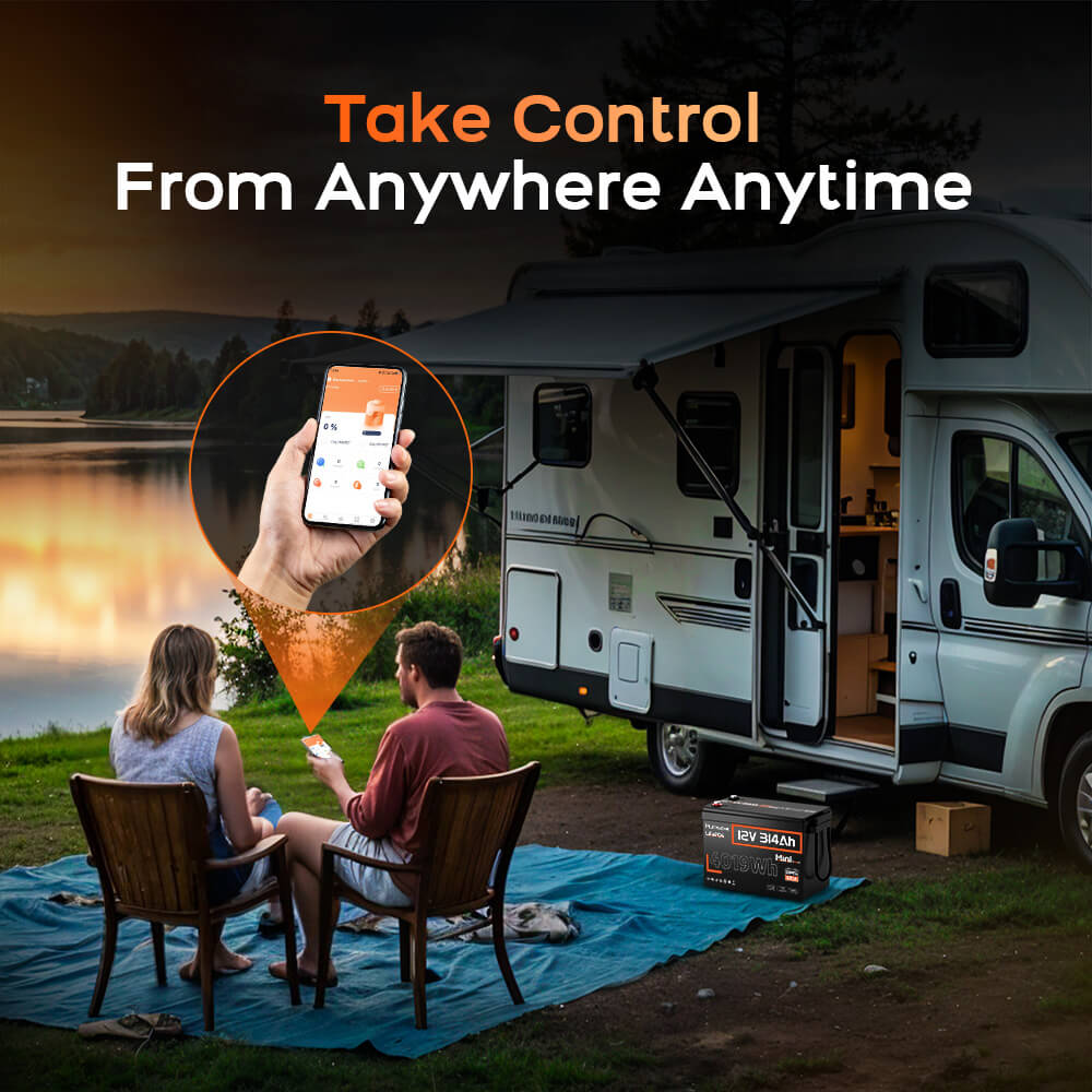 Humsienk 12V 314Ah Mini LiFePO4 lithium battery with Bluetooth 5.0