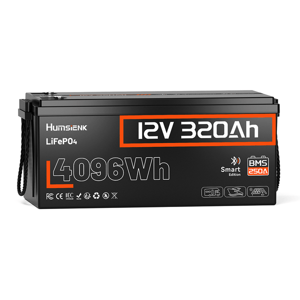 Humsienk 12V 320Ah Deep Cycle High Capacity Battery_, Built-in 250A BMS and Bluetooth 5.0