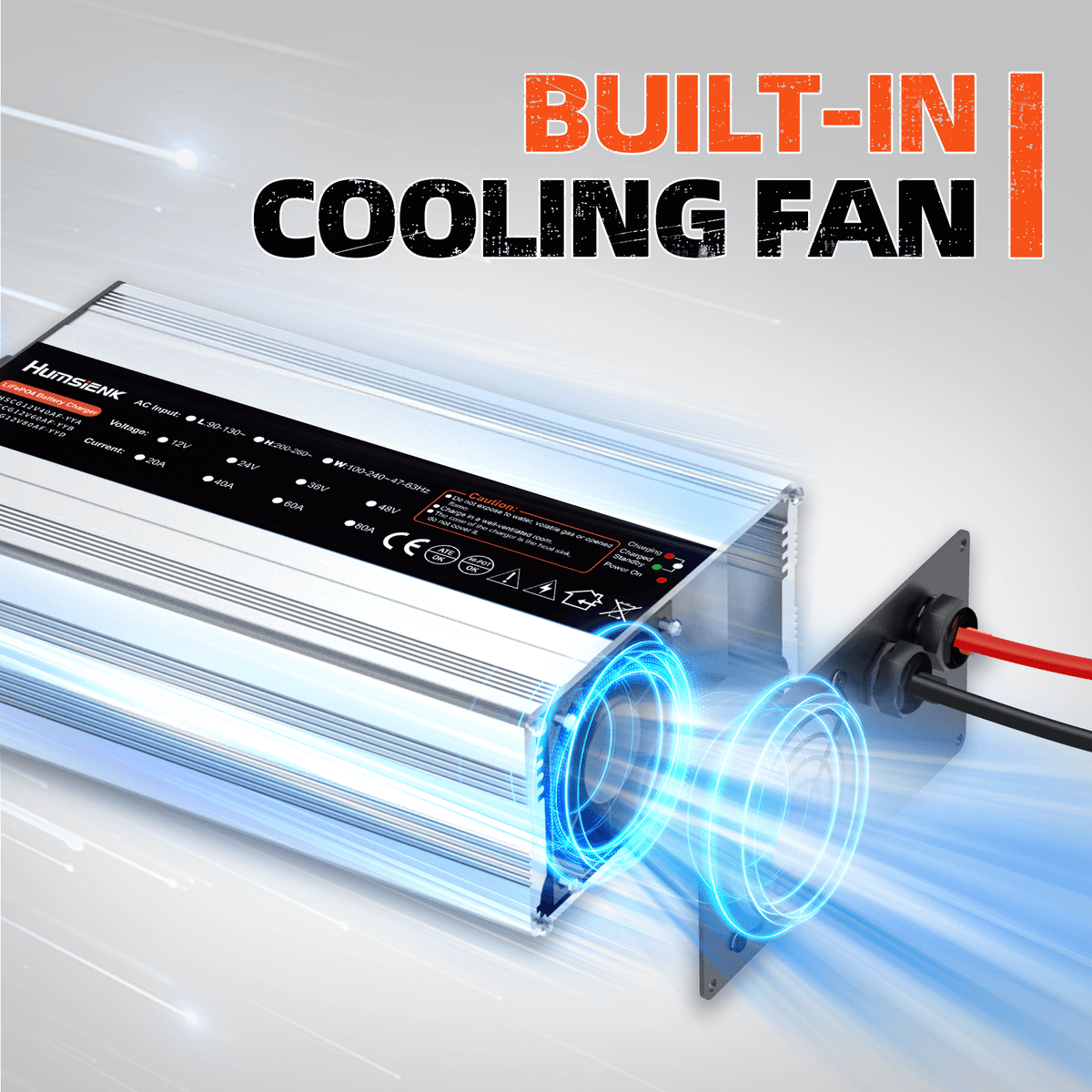 Humsienk_14.6V_40A_LiFePO4_Battery_Charger-Built-in_Efficient_Cooling_Fan