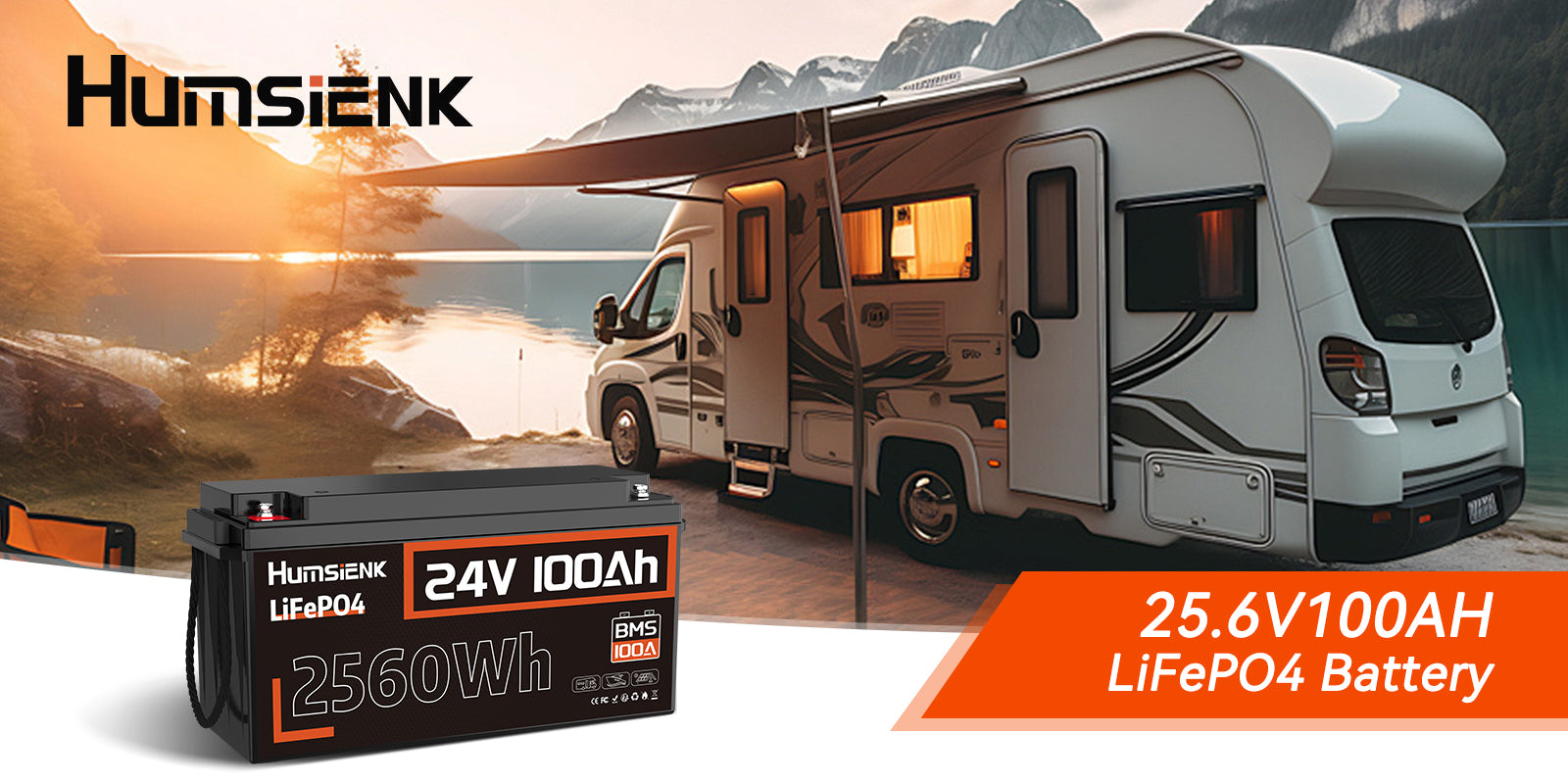 Humsienk 24V 100Ah LiFePO4 Battery 100A BMS With A+ Quality