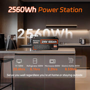 Humsienk 24V 100Ah LiFePO4 Battery with 2560W output power