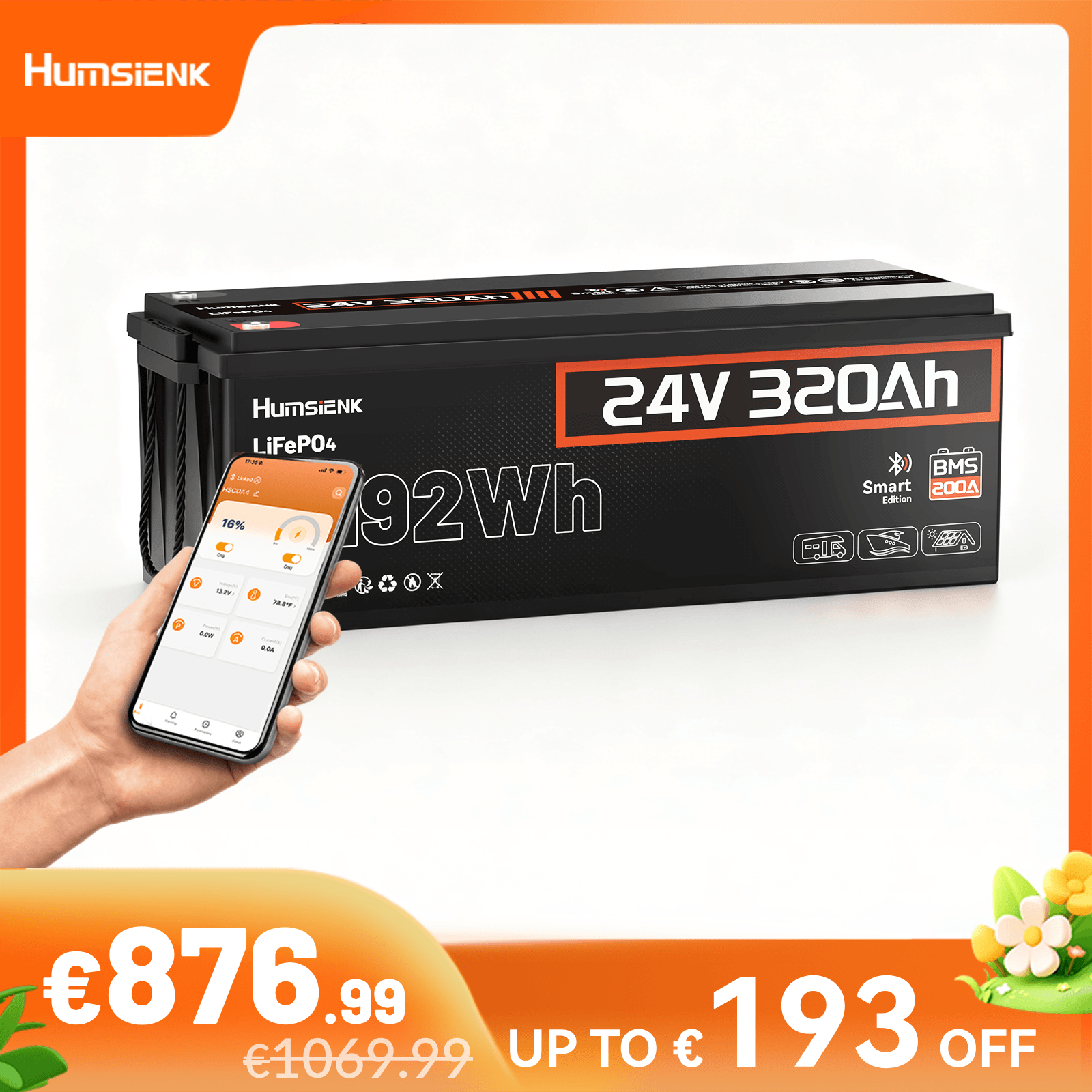 Humsienk_24V_320Ah_LiFePO4_Battery_Bluetooth_200BMS