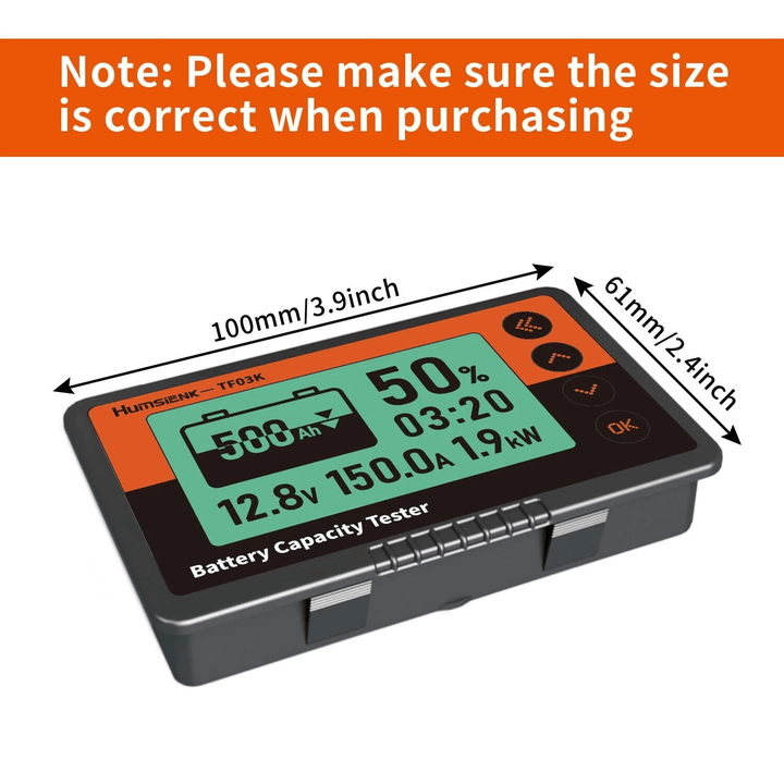 Humsienk 500A Battery Monitor Size