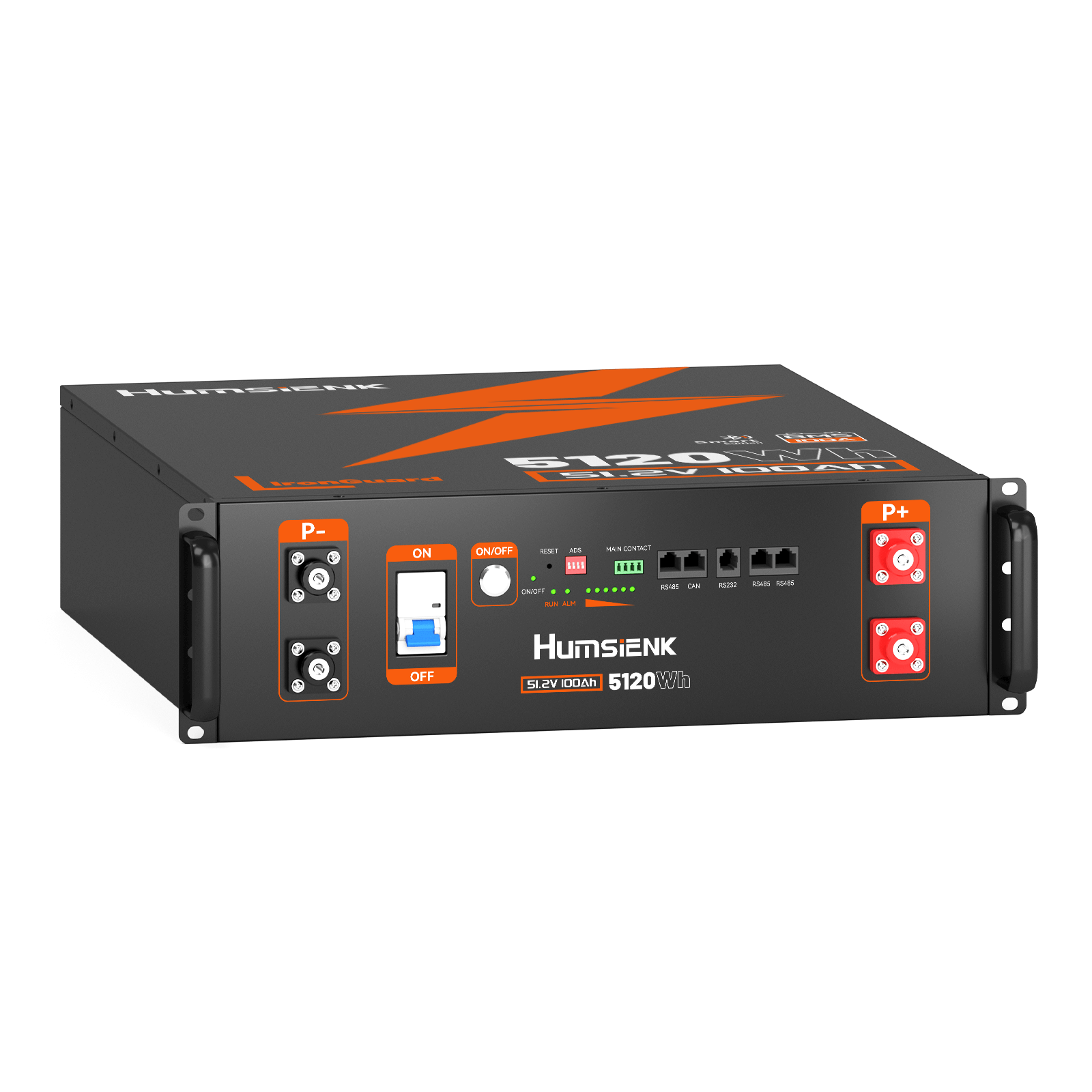 Humsienk 51.2V 100Ah LiFePO4 Server Rack Battery, 3U Chassis size & 5.12kWh Home Backup Power​