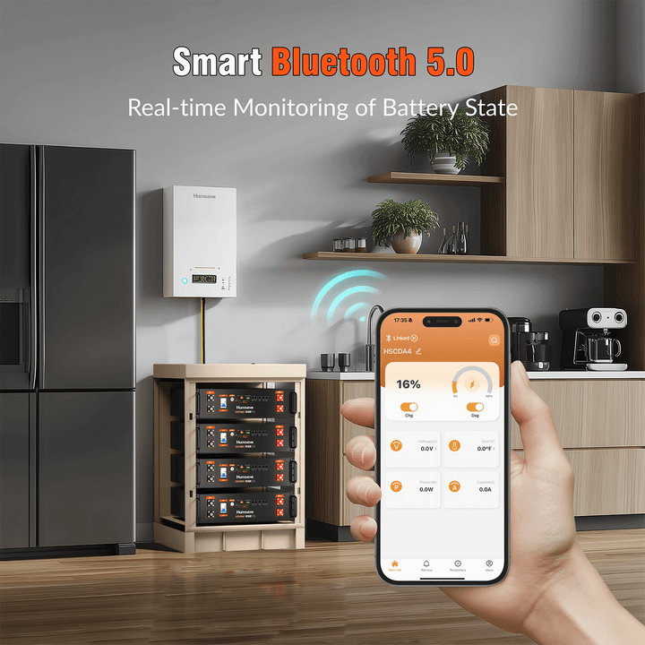 Humsienk 51.2V 100Ah LiFePO4 server rack battery with Bluetooth 5.0 monitoring