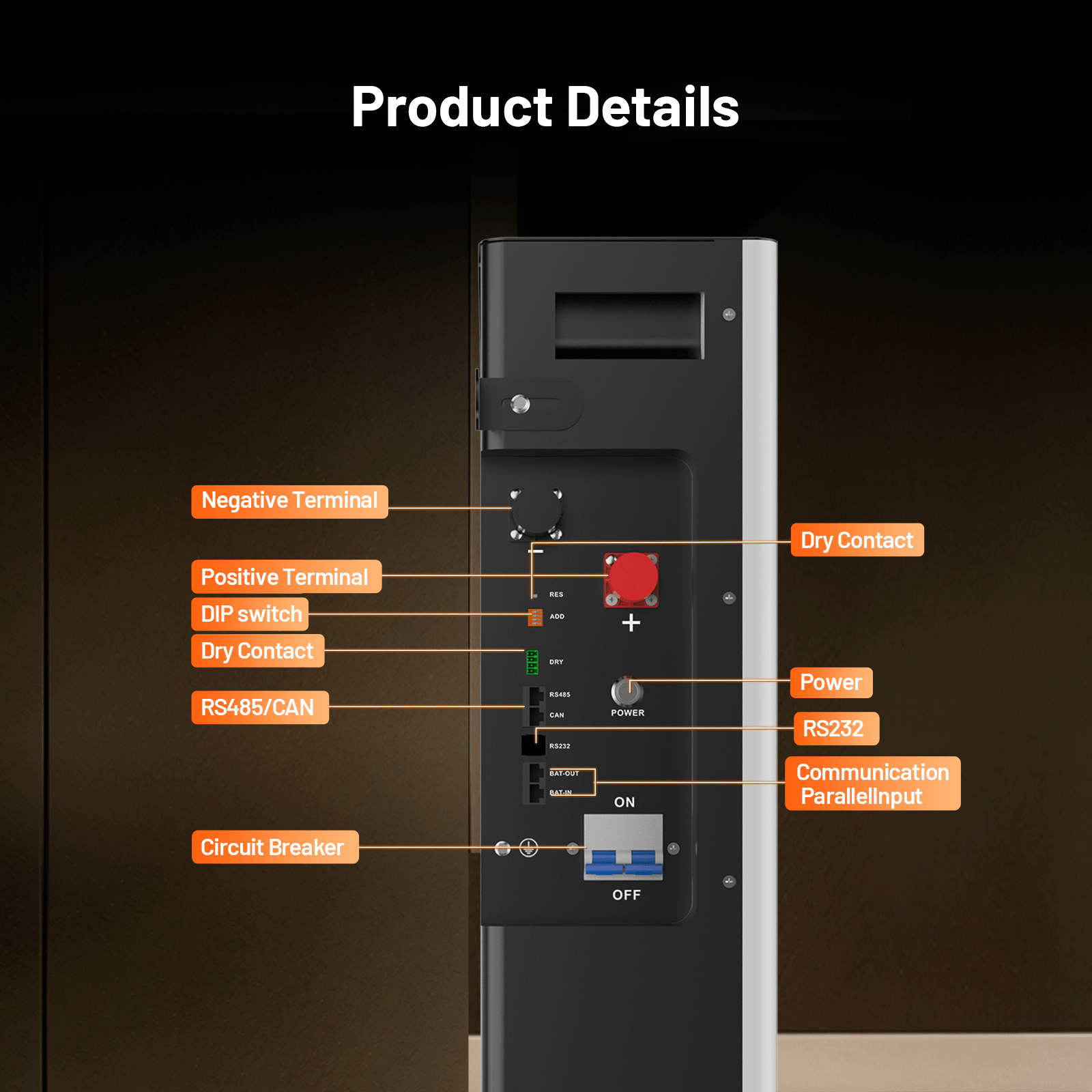 Humsienk_51.2V_400Ah_LiFePO4_battery_interface_details