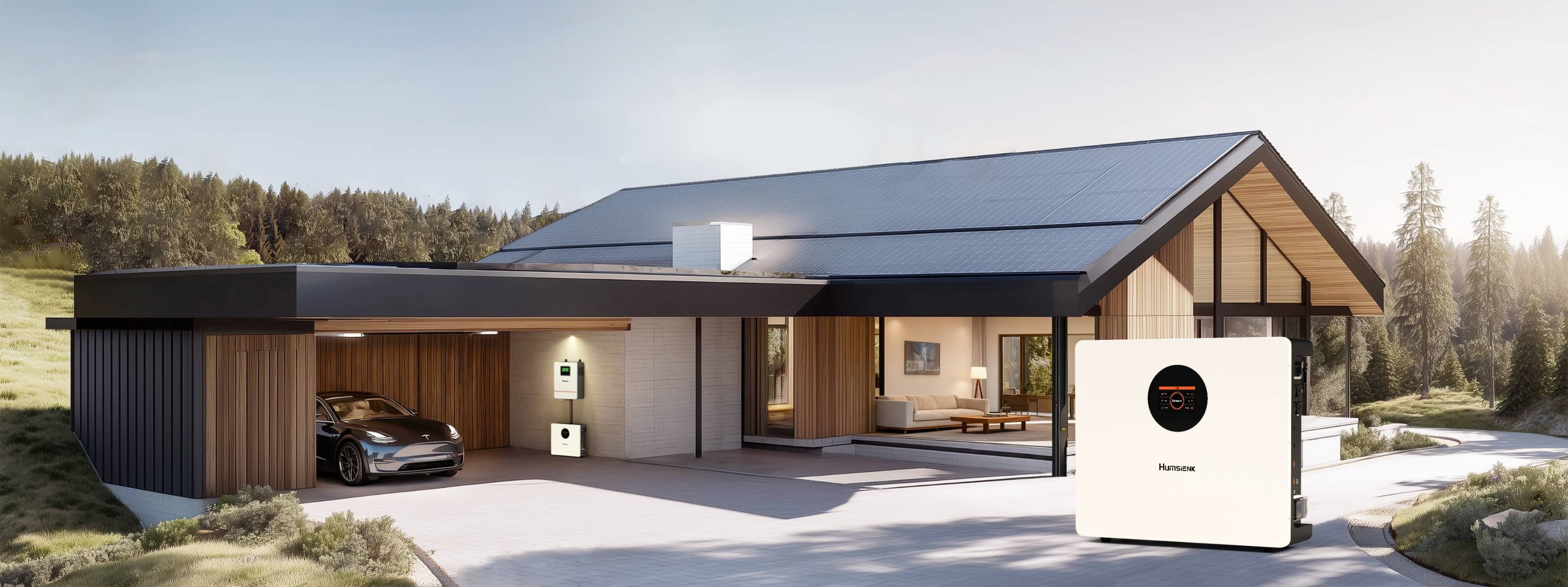 Humsienk 51,2V 100Ah LiFePO4 Solar Battery, ideal 5kWh Wall-Mounted Home Battery Storage