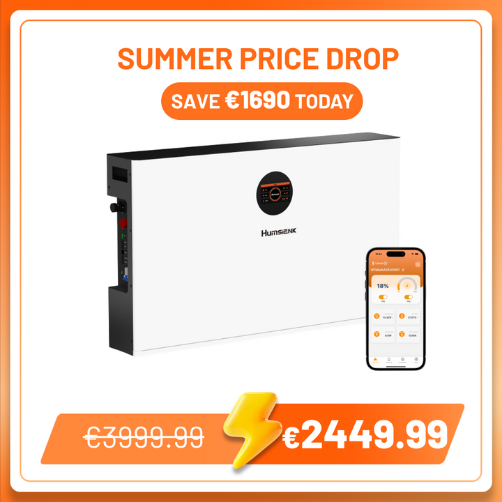 Humsienk 51,2V (48V) 400Ah 20kWh Bluetooth LiFePO4 Battery, High