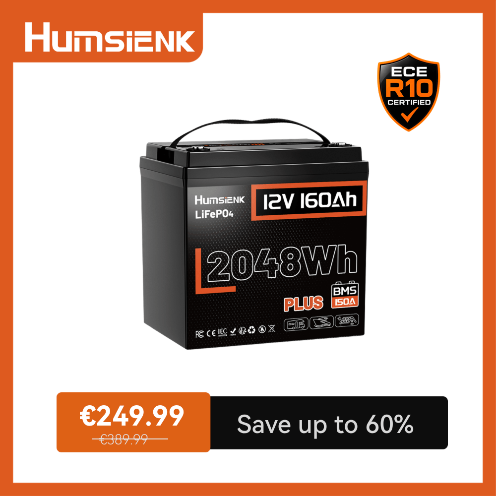 Humsienk ORIGIN 12V 160Ah Plus LiFePO4 aku (150A BMS) – ECE R10 sertifitseeritud