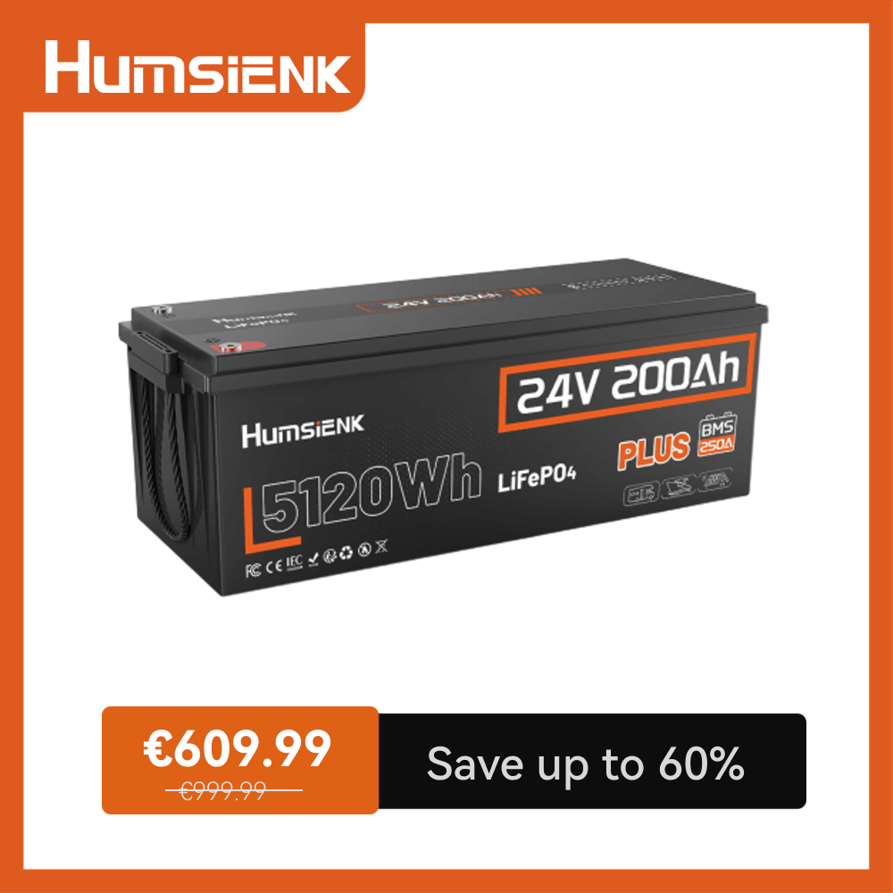 Humsienk ORIGIN 24V 200Ah Plus LiFePO4 aku (250A BMS)