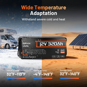 Low-temperature cut-off protection of Humsienk 12V 320Ah Bluetooth LiFePO4 Battery