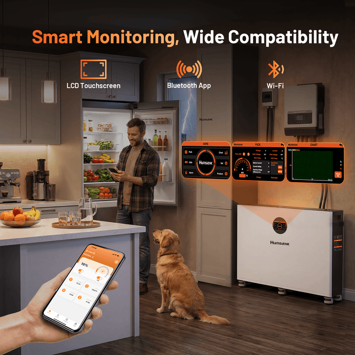 Humsienk 51,2V (48V) 400Ah 20kWh Bluetooth LiFePO4 Battery, High
