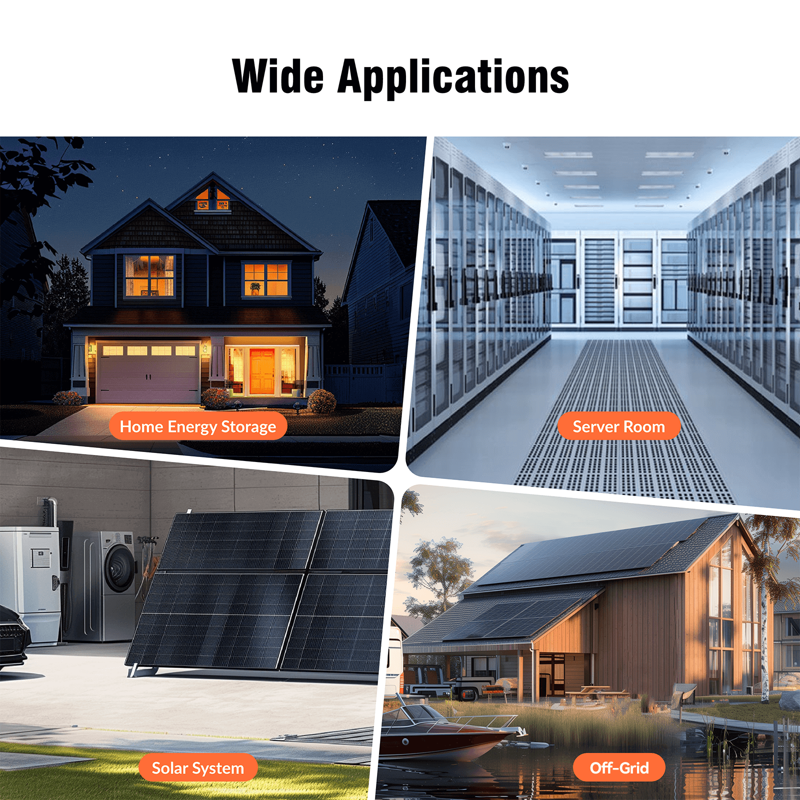 Wide application of Humsienk 51.2V 100Ah LiFePO4 server rack battery, UPS backup battery​