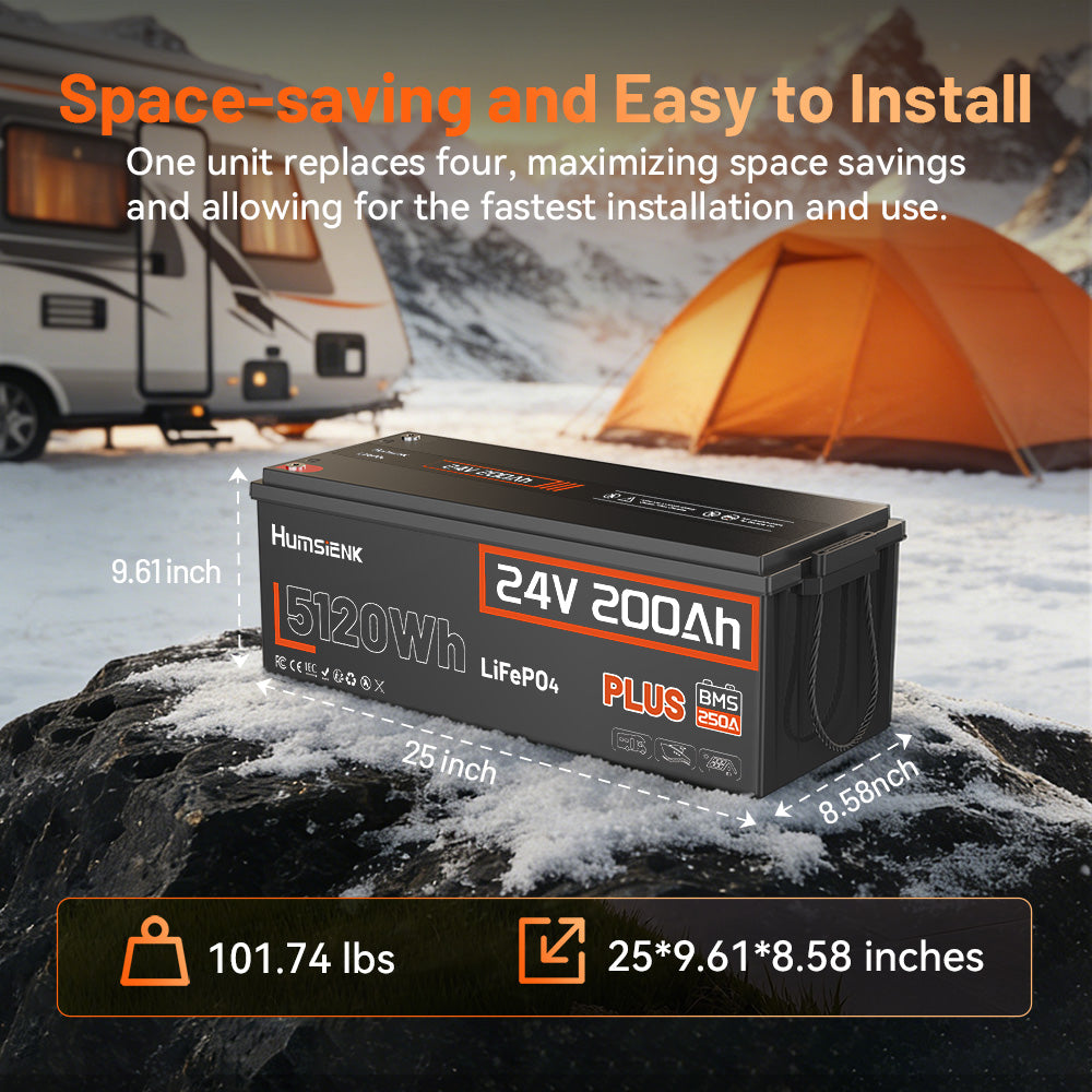 Akumulator Humsienk 24 V 200 Ah Plus LiFePO4 (250 A BMS)